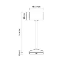 LED-akku-pöytälamppu Veluna, beige, korkeus 25 cm, IP44, himmennettävä CCT