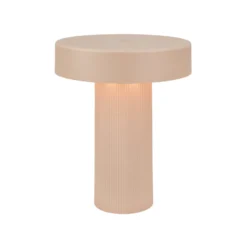 LED-akku pöytävalaisin Bito, beige/beige, korkeus 20 cm, IP44