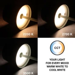 LED-akku-pöytävalaisin Roxi, mintunvihreä, metalli, IP54, himmennin