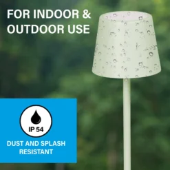 LED-akku-pöytävalaisin Roxi, mintunvihreä, metalli, IP54, himmennin
