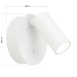 LED-akku-seinävalaisin Luxy, valkoinen, alumiini, CCT, himmennin