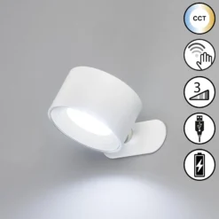 LED-akku-seinävalaisin Magnetics, valkoinen, CCT, magneetilla