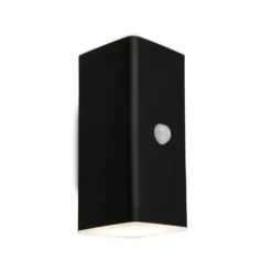 LED-akku ulkoseinävalaisin, musta, anturi, ylös/alas