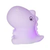 LED-akku-yövalo Dino, valkoinen, korkeus 15 cm, RGB, kosketusohjaus