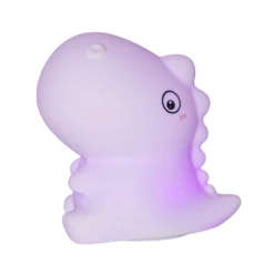 LED-akku-yövalo Dino, valkoinen, korkeus 15 cm, RGB, kosketusohjaus