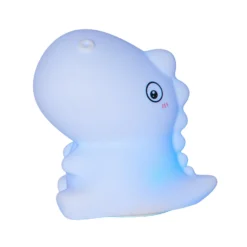 LED-akku-yövalo Dino, valkoinen, korkeus 15 cm, RGB, kosketusohjaus