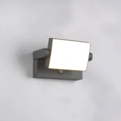 LED-anturilla varustettu ulkoseinälamppu KANSAS, antrasiitti, leveys 20 cm, IP54
