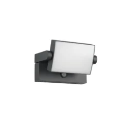 LED-anturilla varustettu ulkoseinälamppu KANSAS, antrasiitti, leveys 20 cm, IP54