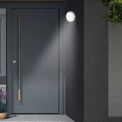 LED-anturi ulkoseinävalaisin Dortmund Ø17cm hopea