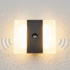 LED-anturi-ulkoseinävalaisin Kumi, grafiitti, IP44