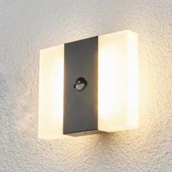 LED-anturi-ulkoseinävalaisin Kumi, grafiitti, IP44