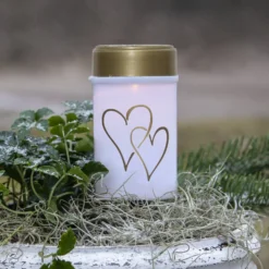 LED-aurinkoenergialla toimiva maapiikkivalaisin Hearty, valkoinen/kultainen 12