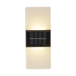 LED-aurinkoenergialla toimiva ulkoseinävalaisin Wally, 20x8 cm valkoinen himmeä
