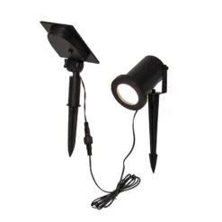 LED-aurinkokäyttöinen kohdevalaisin Powerspot 10 cm, 3000 K, 50 lm, musta,