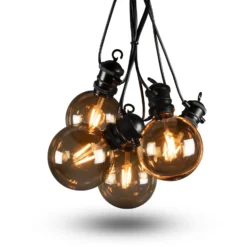 LED-aurinkokäyttöinen valoketju juhliin, 7 W, ruskea, IP44, 1800 K