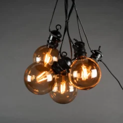 LED-aurinkokäyttöinen valoketju juhliin, 7 W, ruskea, IP44, 1800 K