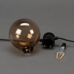LED-aurinkokäyttöinen valoketju juhliin, 7 W, ruskea, IP44, 1800 K