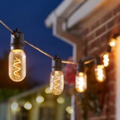 LED-aurinkokäyttöinen valoketju Vintage 365, 8-lamppuinen, lasi, IP44