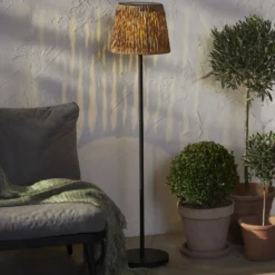 LED aurinko lattiavalaisin Cesta 127cm ruskea/musta muovi/metalli