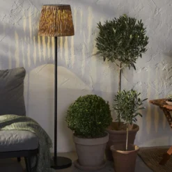 LED aurinko lattiavalaisin Cesta 127cm ruskea/musta muovi/metalli