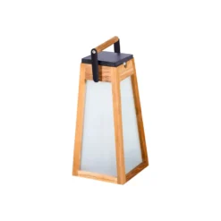 LED-aurinkolyhty Tecka, tiikkipuu natur, 39 cm