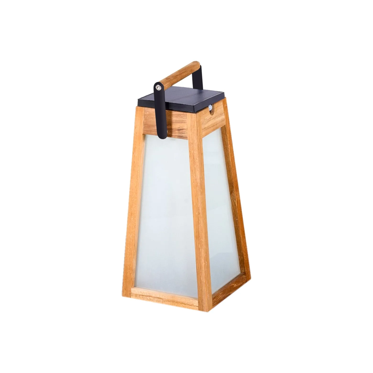 LED-aurinkolyhty Tecka, tiikkipuu natur, 39 cm