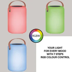 LED-aurinkopöytälamppu Orno, lämmin valkoinen, RGB