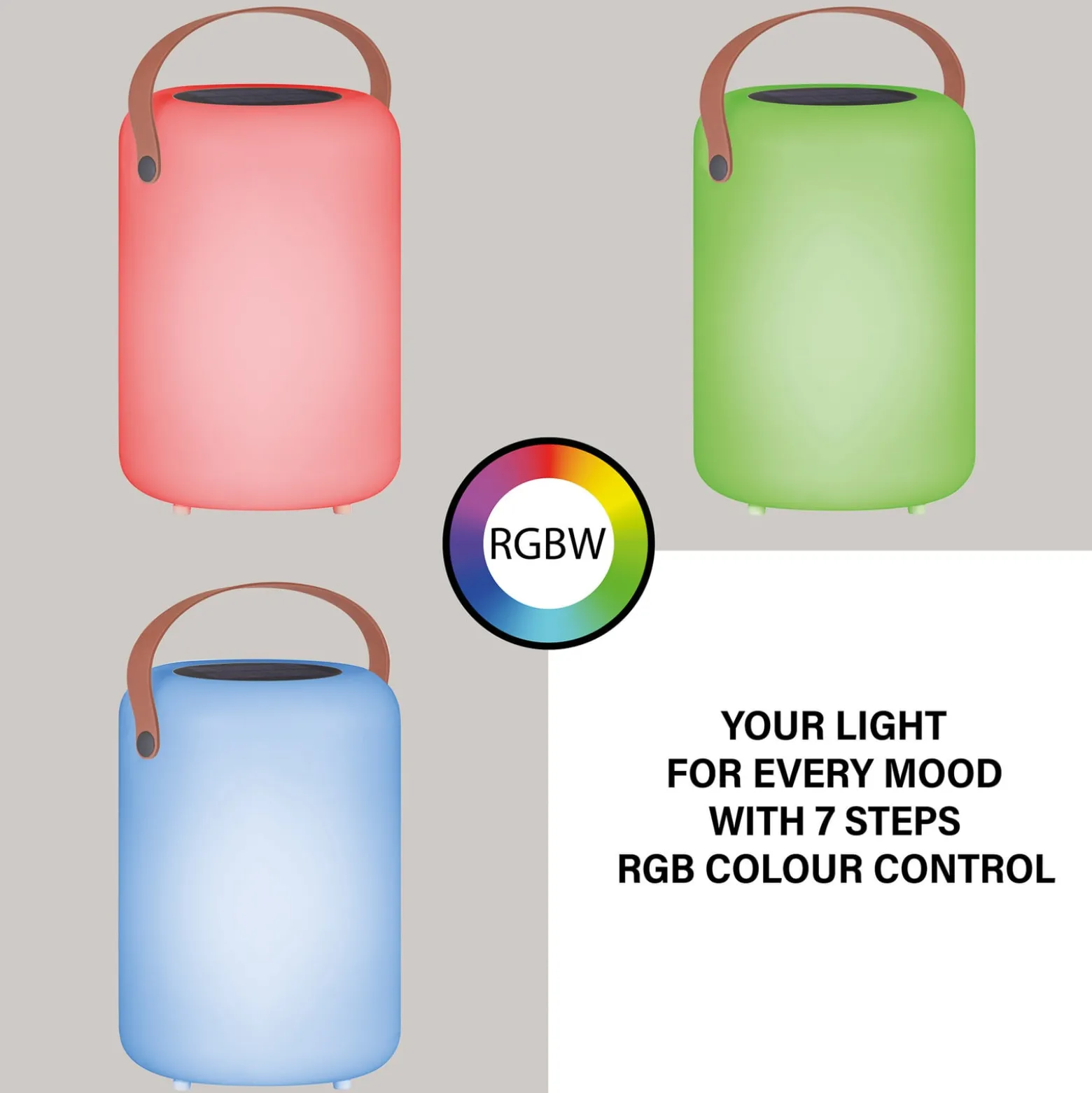 LED-aurinkopöytälamppu Orno, lämmin valkoinen, RGB