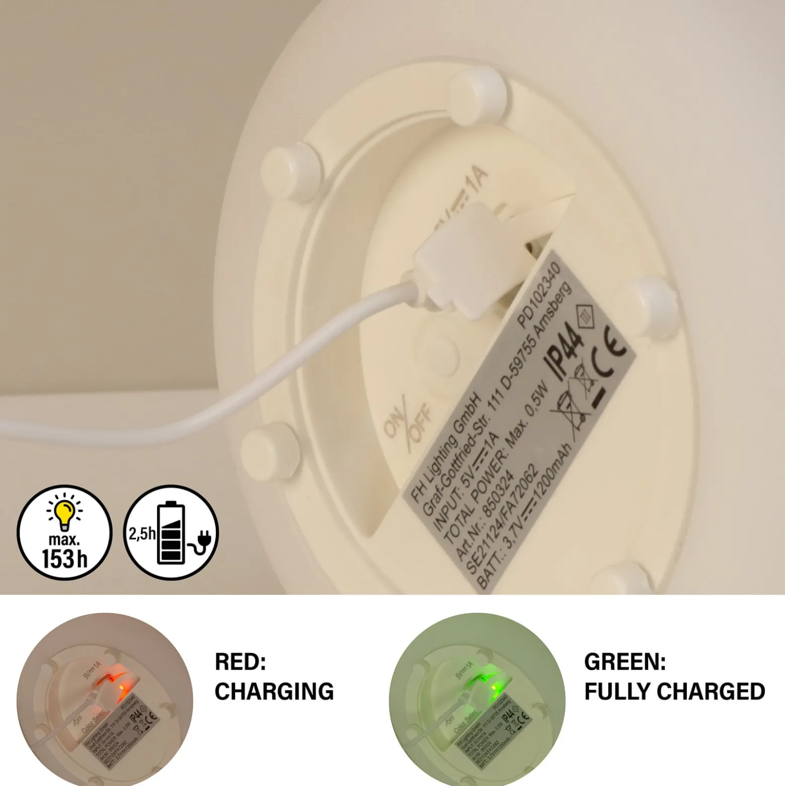 LED-aurinkopöytälamppu Orno, lämmin valkoinen, RGB