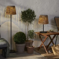 LED-aurinkopöytävalaisin Cesta 48cm ruskea/musta muovi/metalli