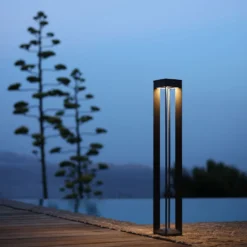 LED-aurinkovalaisin Borne anturilla, 90 cm, harmaa