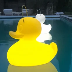 LED-designvalaisin DUCK-DUCK S ulkokäyttöön, keltainen