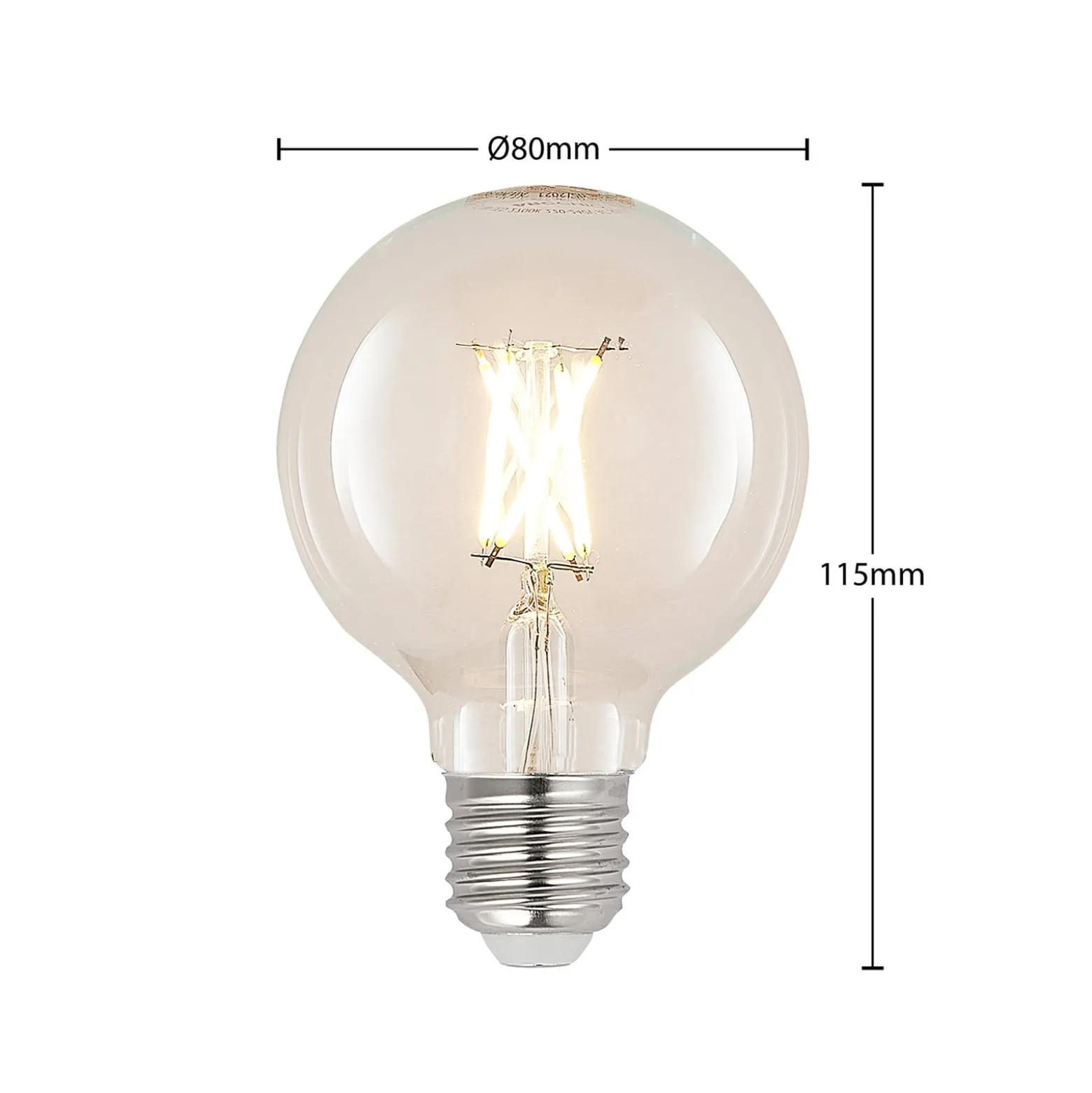 LED E27 4W G80 2700K filamentti, him. kirkas 2 kpl
