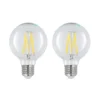 LED E27 8W G80 2700K filamentti, him. kirkas 2 kpl