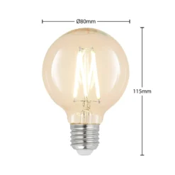 LED E27 8W G80 2700K filamentti, him. kirkas 2 kpl
