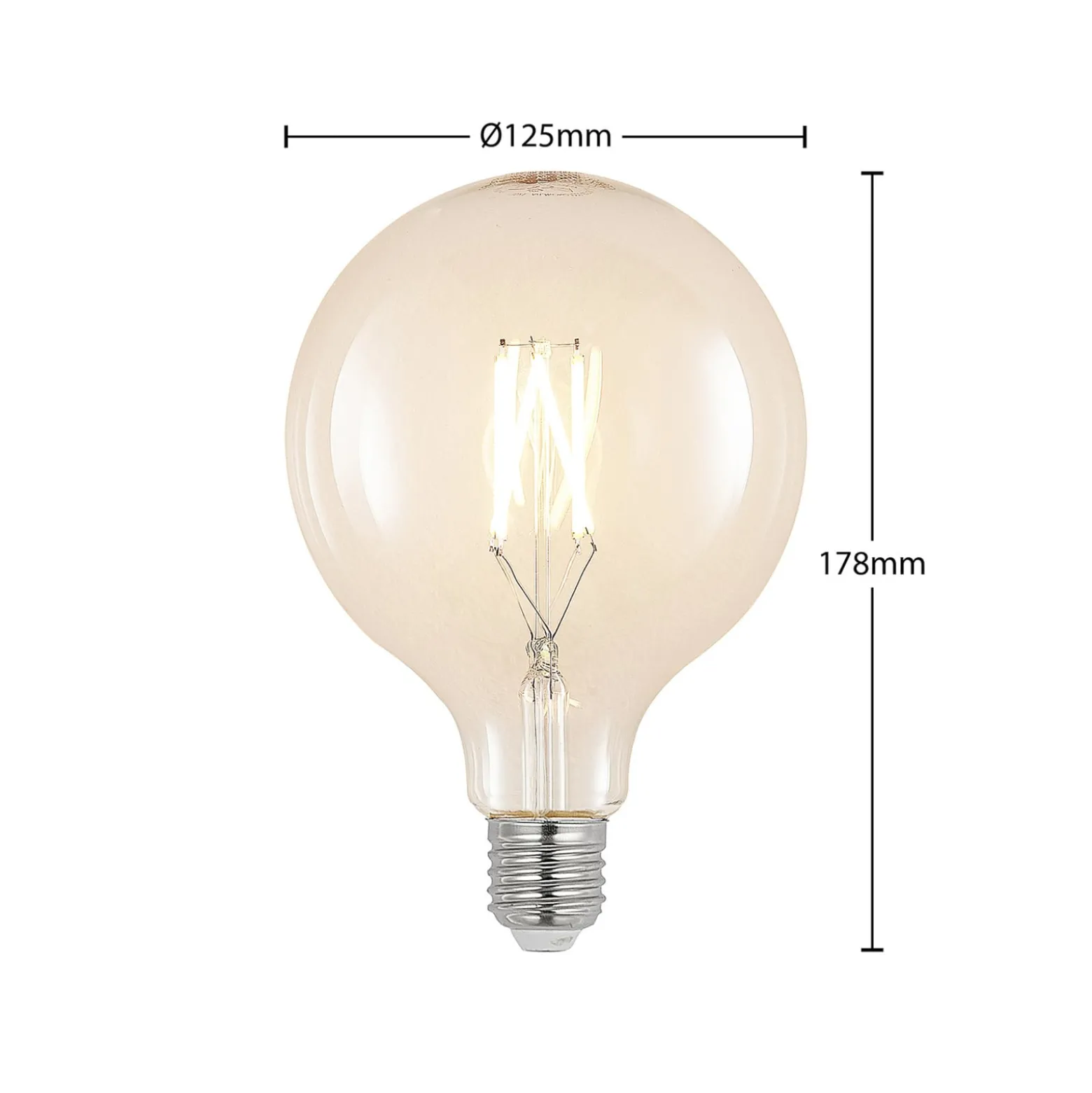 LED-filamentti E27 6W 2700K G125 globe kirkas 3kpl