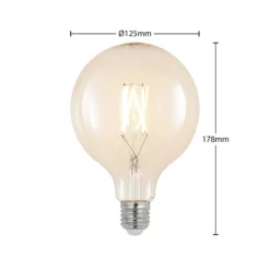 LED-filamentti E27 6W 2700K G125 globe kirkas 2kpl