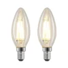 LED-filamenttilamppu E14 4W 827 kynttilä him., 2x