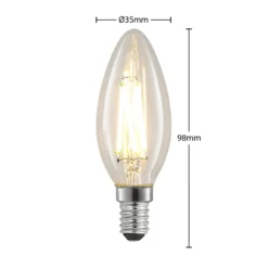 LED-filamenttilamppu E14 4W 827 kynttilä him., 2x