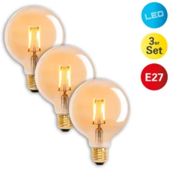 LED-globe-lamppu E27 4,1W 310lm läm valk kulta 3x