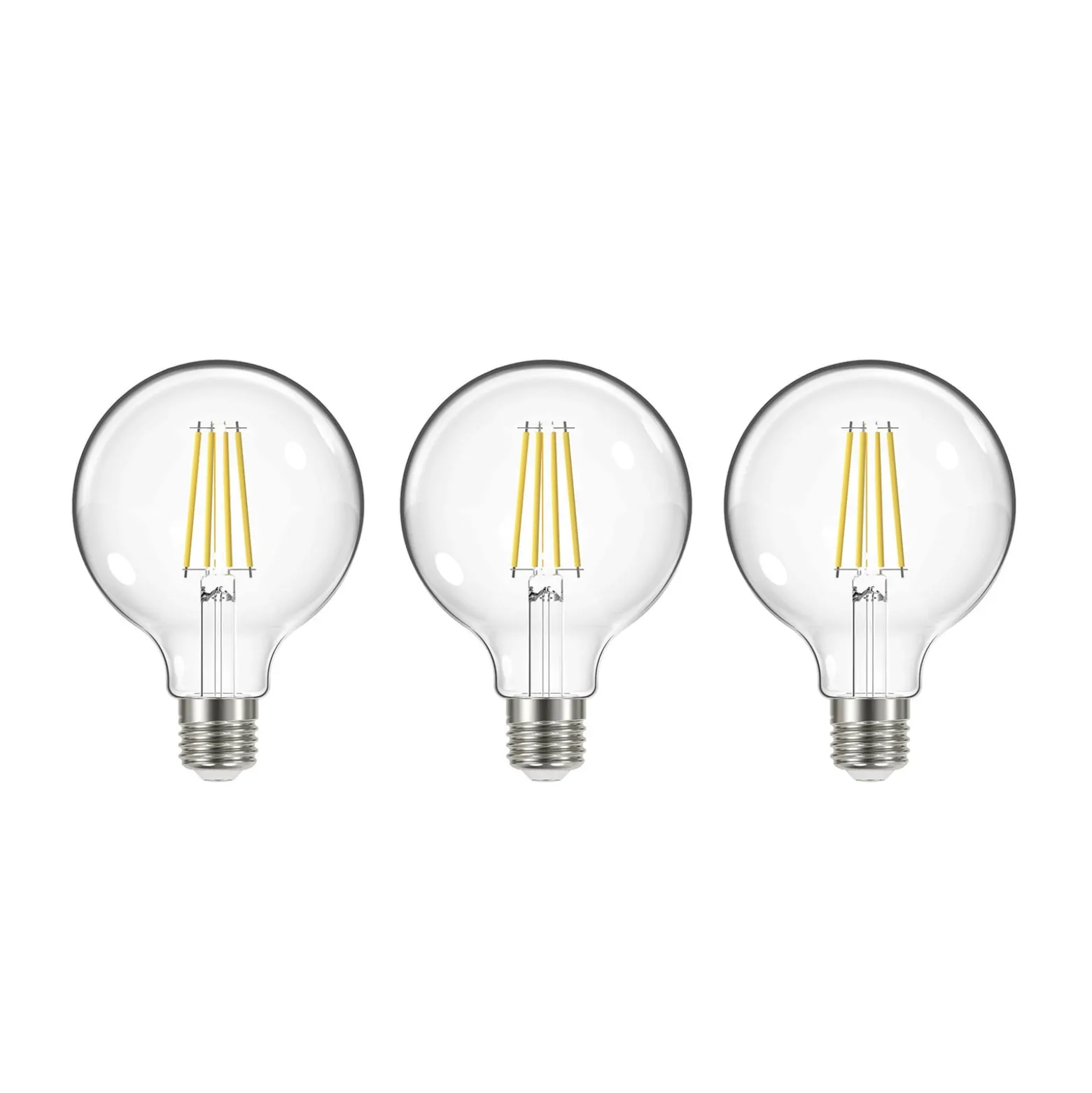 LED hehkulamppu, E27, G95, 3.8W, 3000K, 806lm, 3 kpl