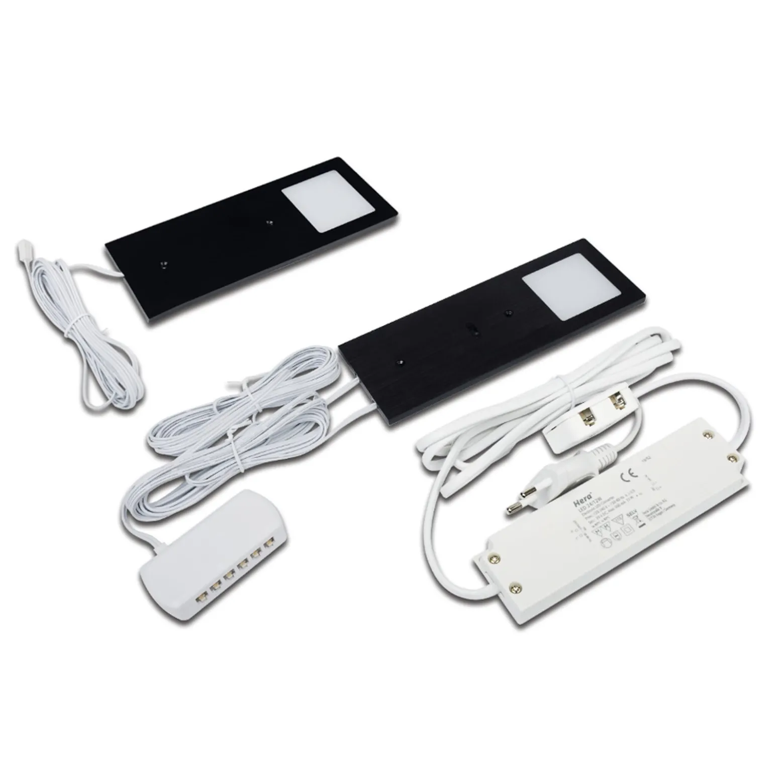 LED-kaapinalusvalaisin Eco-Pad F 2 kpl 4000K musta