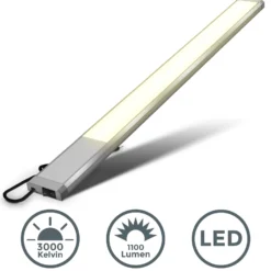 LED-kaapinalusvalaisin Kniff hopea, pituus 57,5 cm, 3 000 K