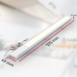LED-kaapinalusvalaisin Lord, pituus 57,5 cm, hopea, 3 000 K