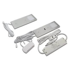 LED-kaapinalusvalo Eco-Pad F 2 kpl 4000K, alumiini