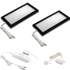 LED-kaapinalusvalo Sky, himmennin 2 x, 4000K musta