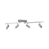 LED-kattokohdevalo Risell, pituus 104 cm, alumiinivärinen