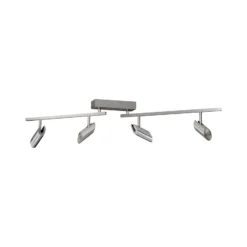 LED-kattokohdevalo Risell, pituus 104 cm, alumiinivärinen