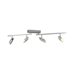 LED-kattokohdevalo Risell, pituus 104 cm, alumiinivärinen
