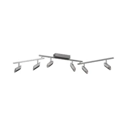 LED-kattokohdevalo Risell, pituus 142 cm, alumiinivärinen